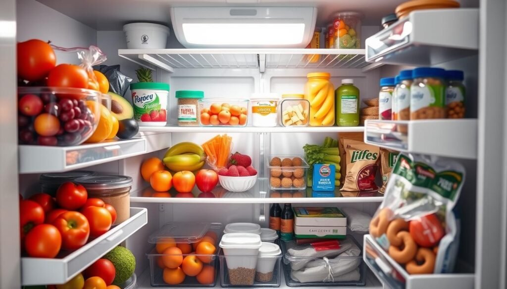 organização de geladeira para lanches saudáveis